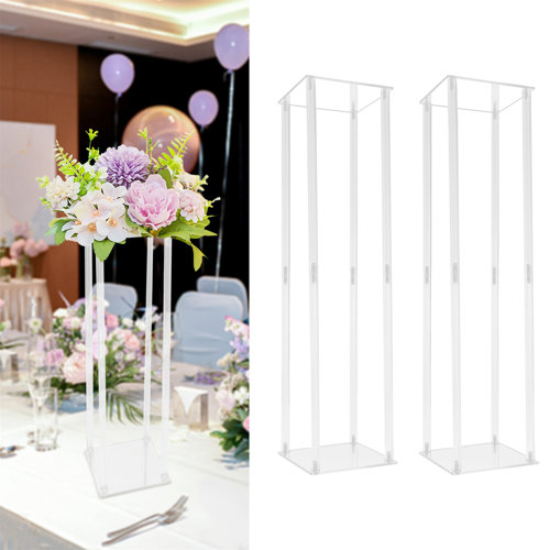Everly Quinn Clear Wedding Flower Stand, Wedding Geometric Flower Vase